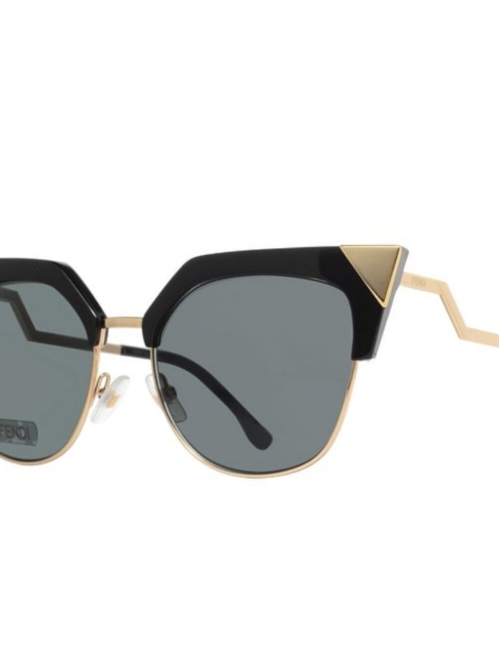 Authentic Fendi Iridia FF 0149/S Cat-Eye Sunglasses — Black & Gold